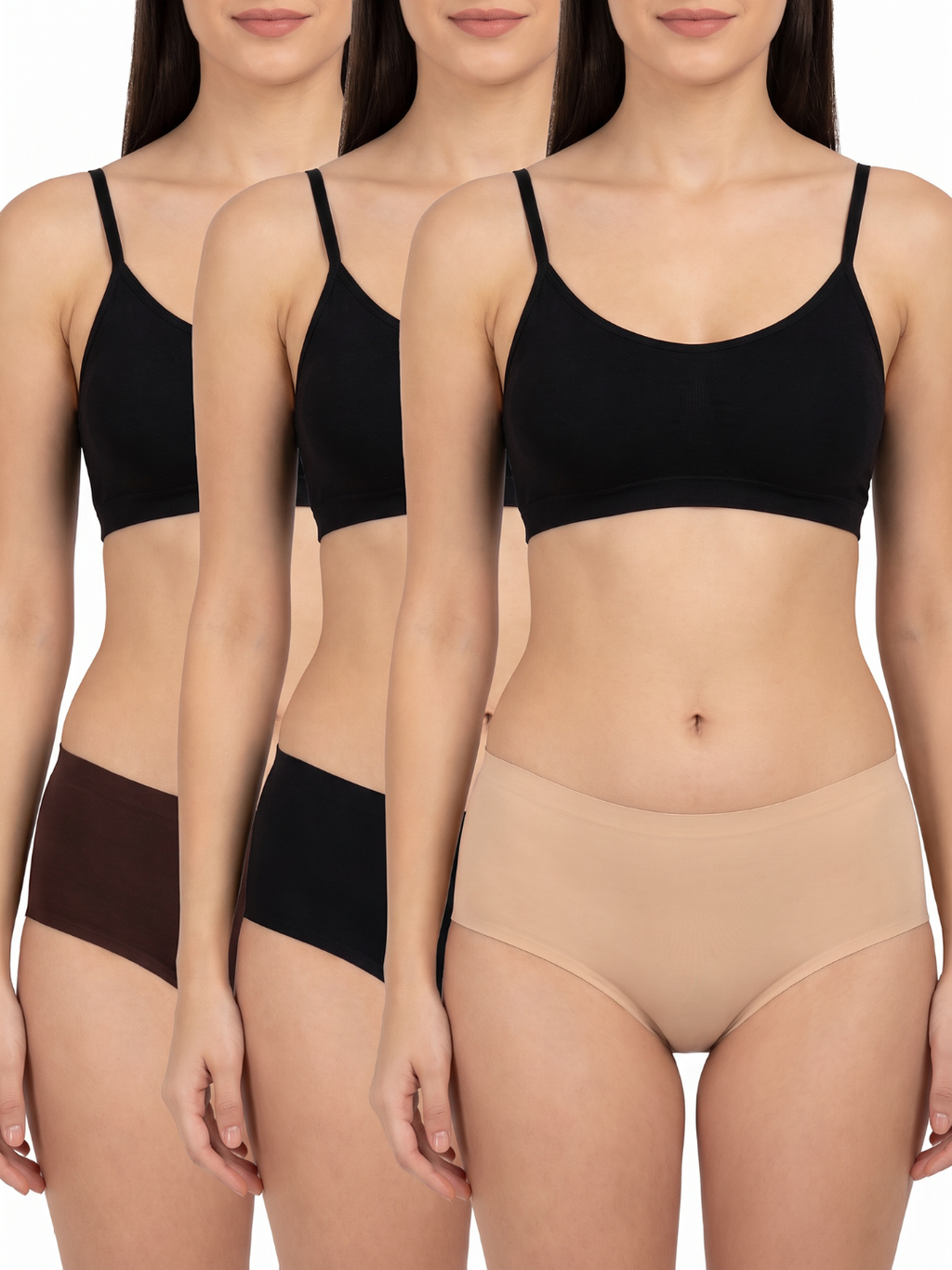 Full Coverage Cotton Elastane Seamless Trendy Hipster - Assorted (Pack of 3)