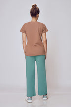 Bootcut Flared Pants Women Teal – Lango