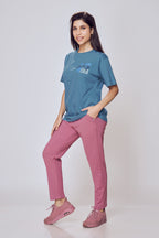 Breathable Oversized T-Shirt Women Air Force Blue – Lango