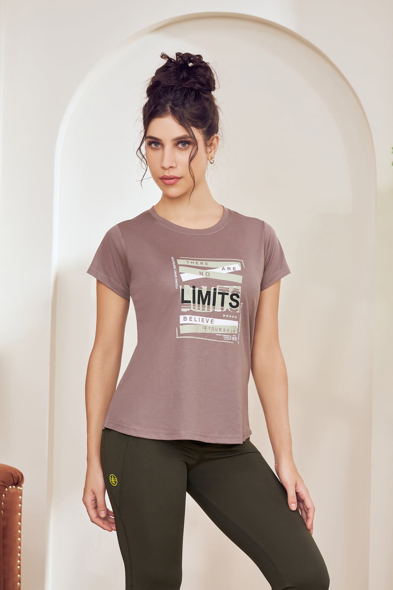 Casual Printed Tee for Women Fawn – Lango