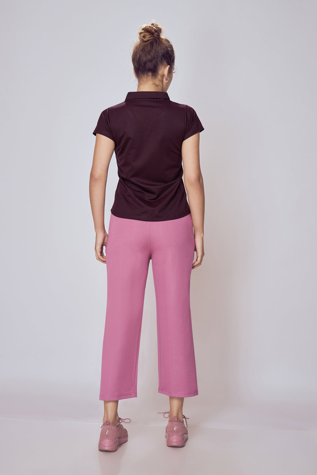 Classic Collared Cotton Tee Women Wine – Lango