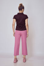 Classic Collared Cotton Tee Women Wine – Lango