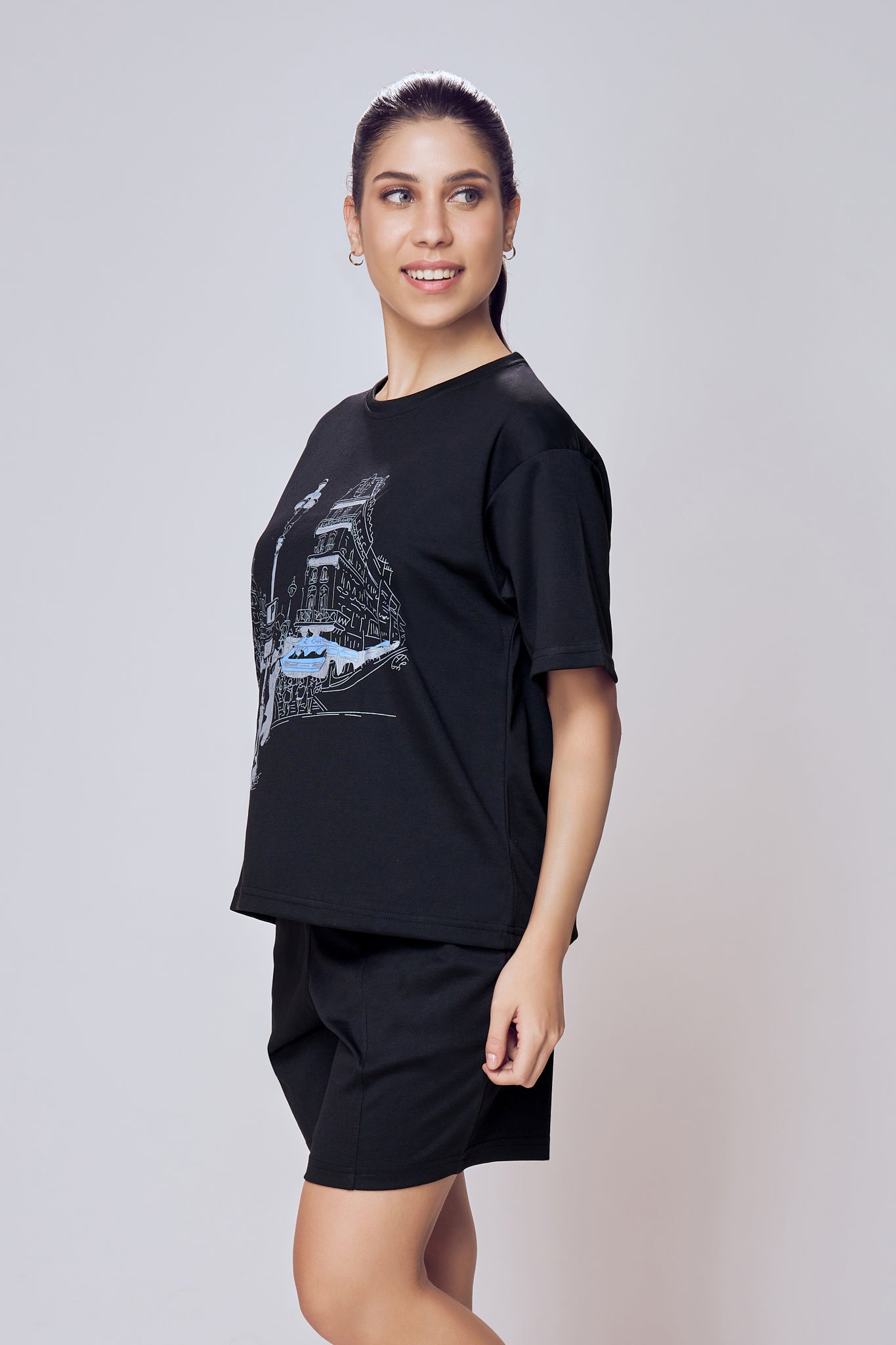 Coordinated Track Pants Daily Co-ord Set Women Black – Lango