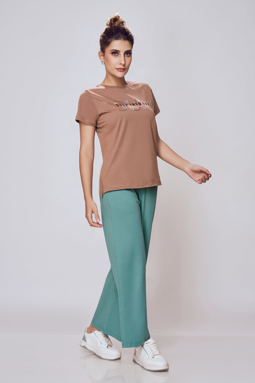 Lango Cosy Flared Track Pants for Women – Teal