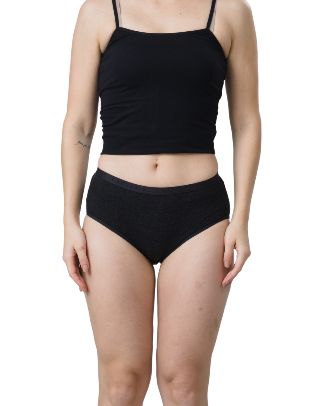 Lady Care Denim Hipster Underwear Solid Colours Black Grey Wine
