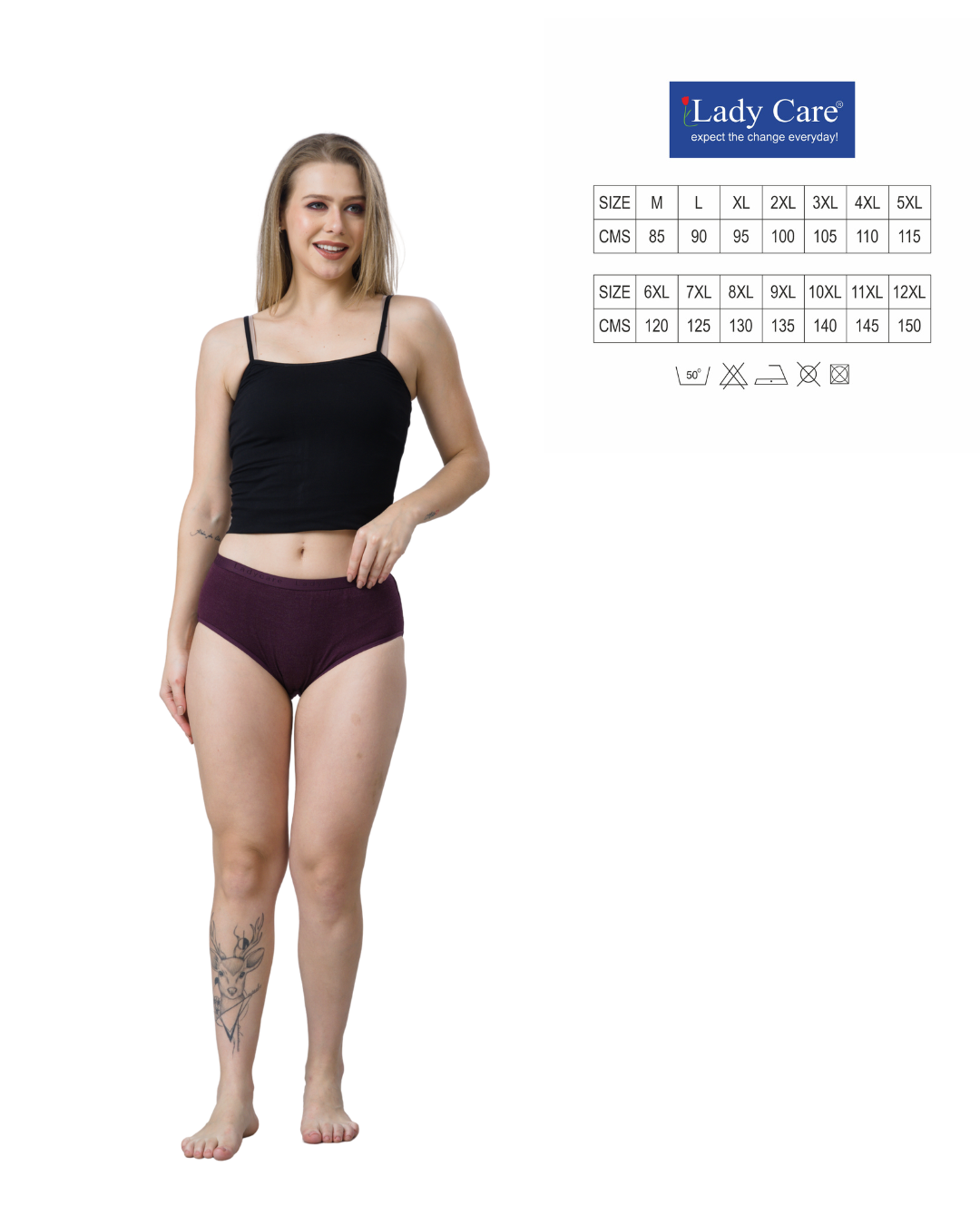 Lady Care Denim Cotton Hipster Briefs Everyday Wear