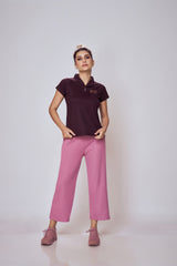 Cozy Polo Neck Cotton Tee