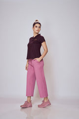 Cozy Polo Neck Cotton Tee