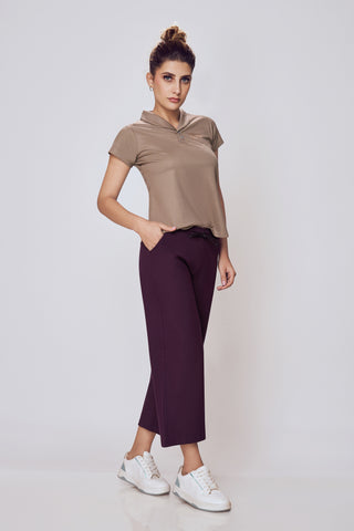 Cozy Polo Neck Cotton Tee - Soft Collared T-shirt