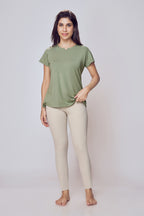 Lango Cosy Cotton Ultra-Soft T-Shirt for Women – Pista