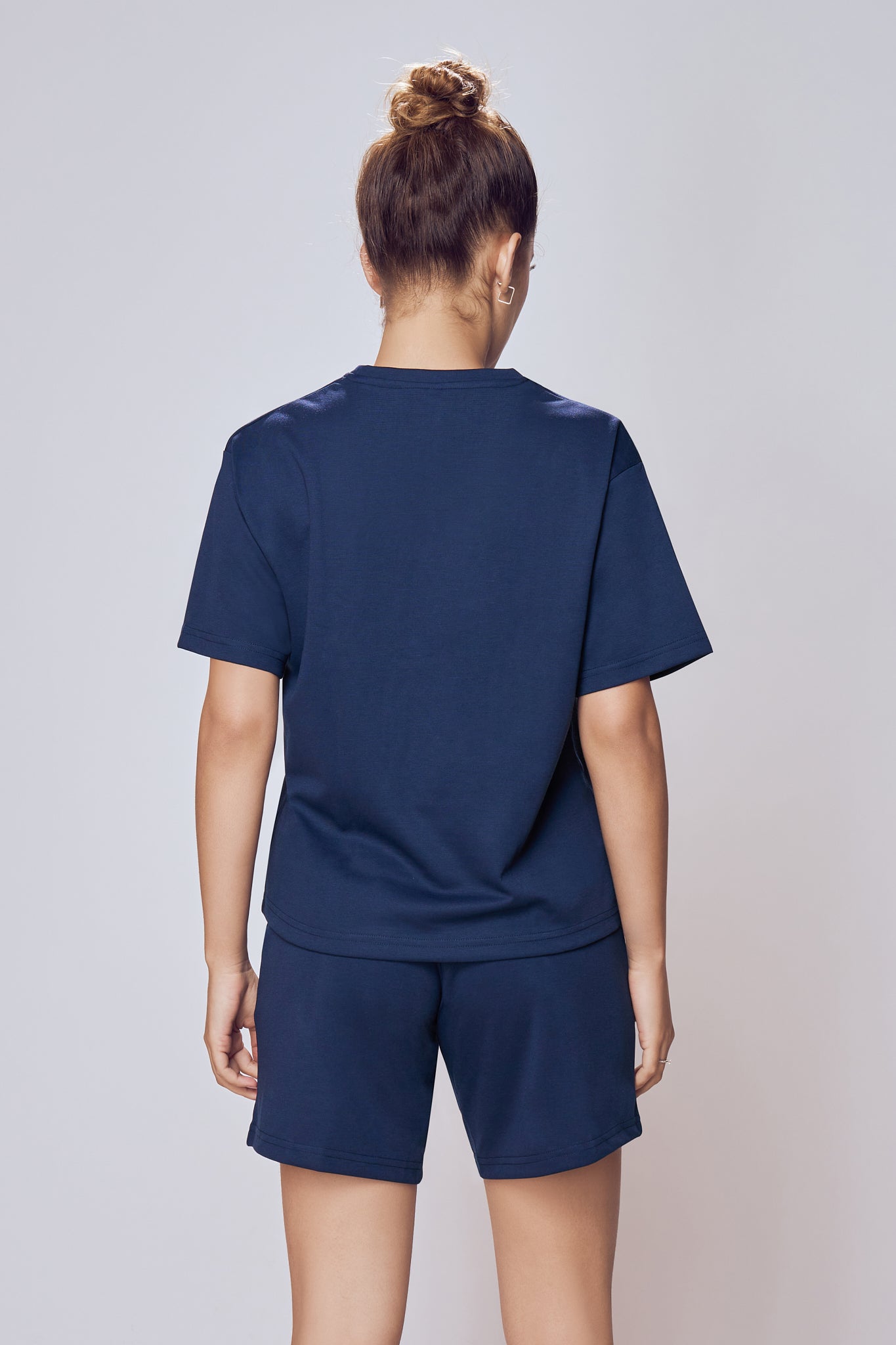 Lango Cotton Co-ord Set Women Back View Navy