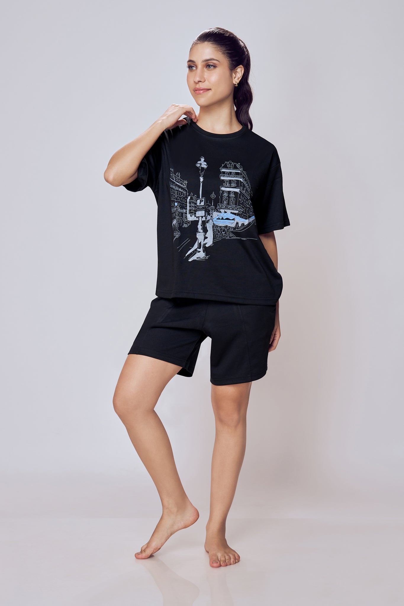 Lango Daily Casual Co-ord Set for Women – Black