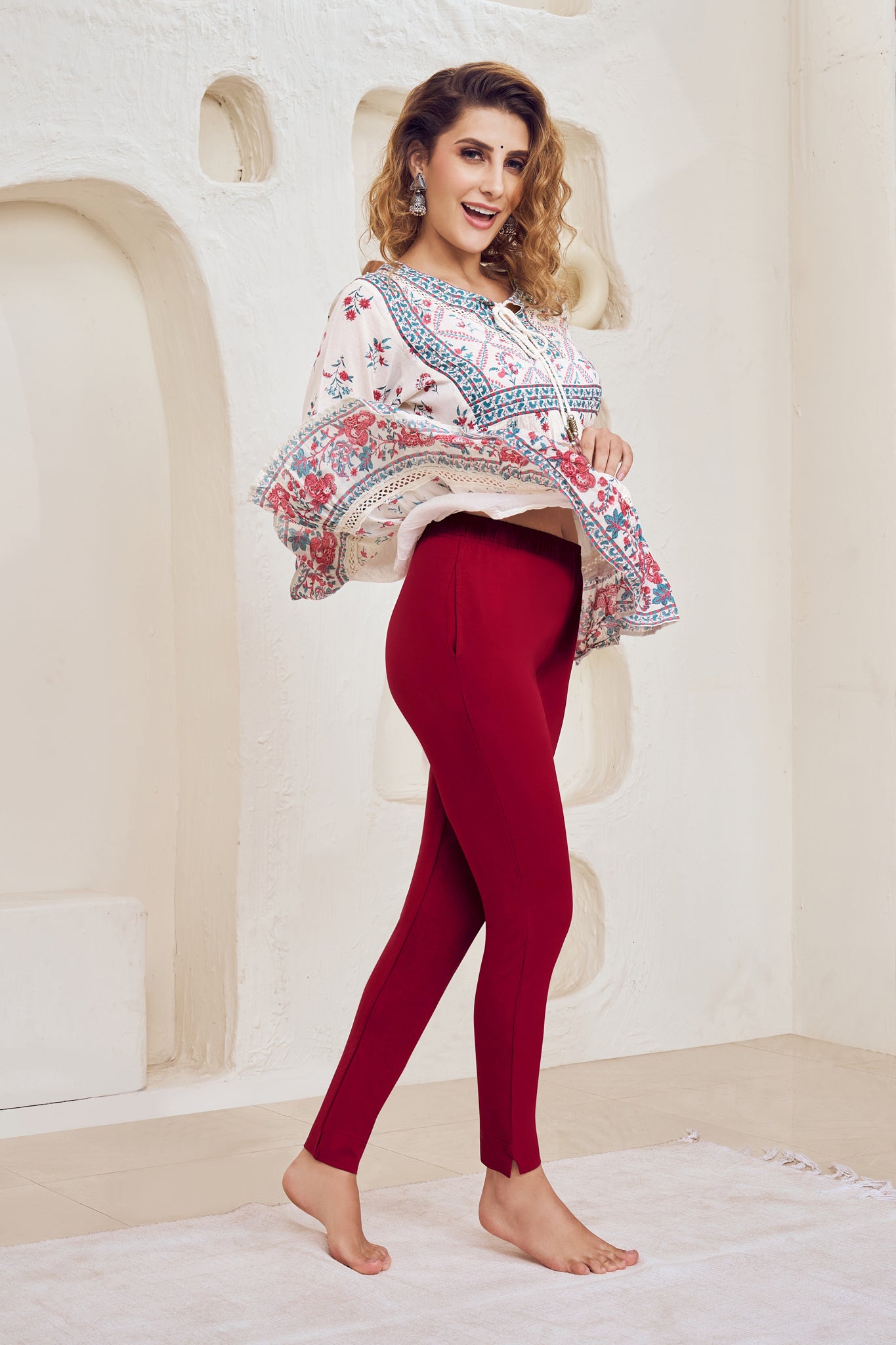 Lango Ultimate Kurti Pants for Women – Maroon