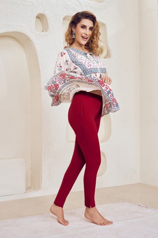Lango Ultimate Kurti Pants for Women – Maroon