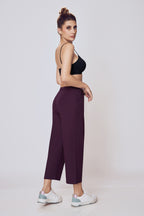Casual Wide Leg Pants Women Wine Colour – Lango