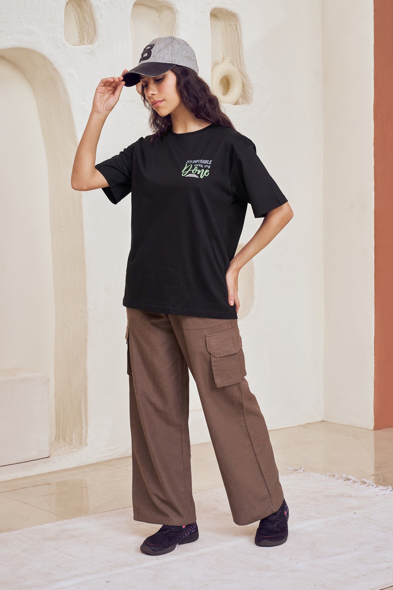 Lightweight Baggy T-Shirt Women Black – Lango