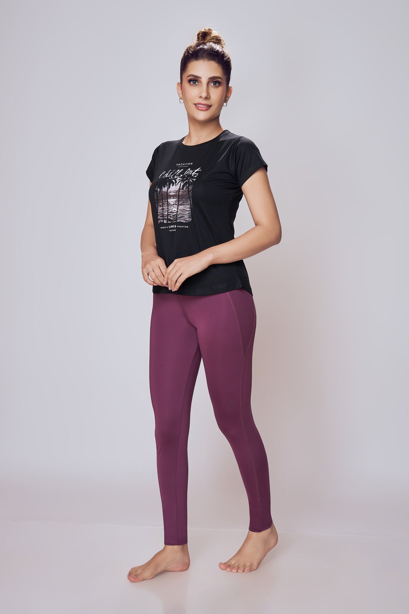 Lango Lite Printed Cotton T-Shirt for Women – Black