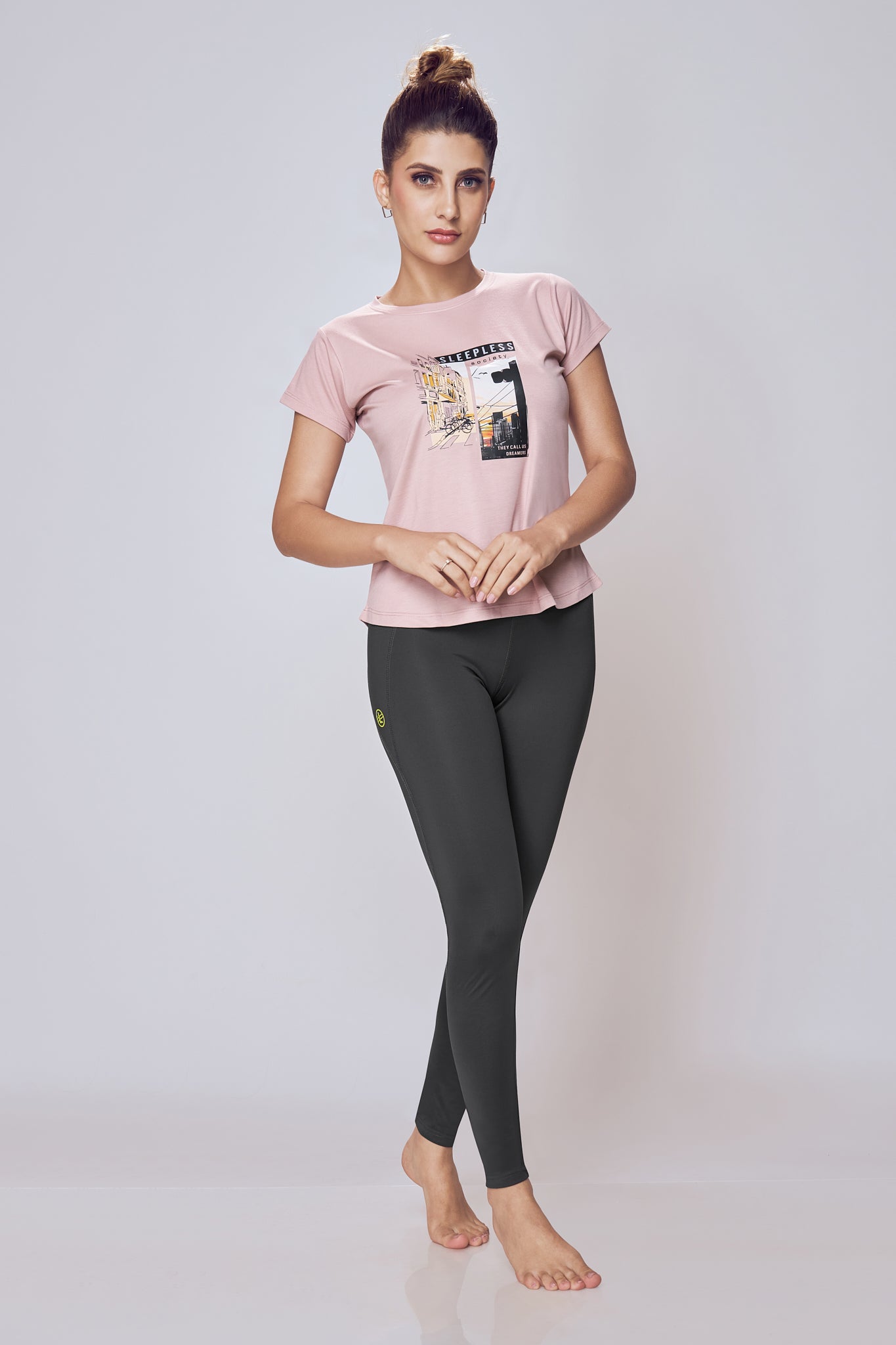 Lango Lite Printed Cotton T-Shirt for Women – Peach