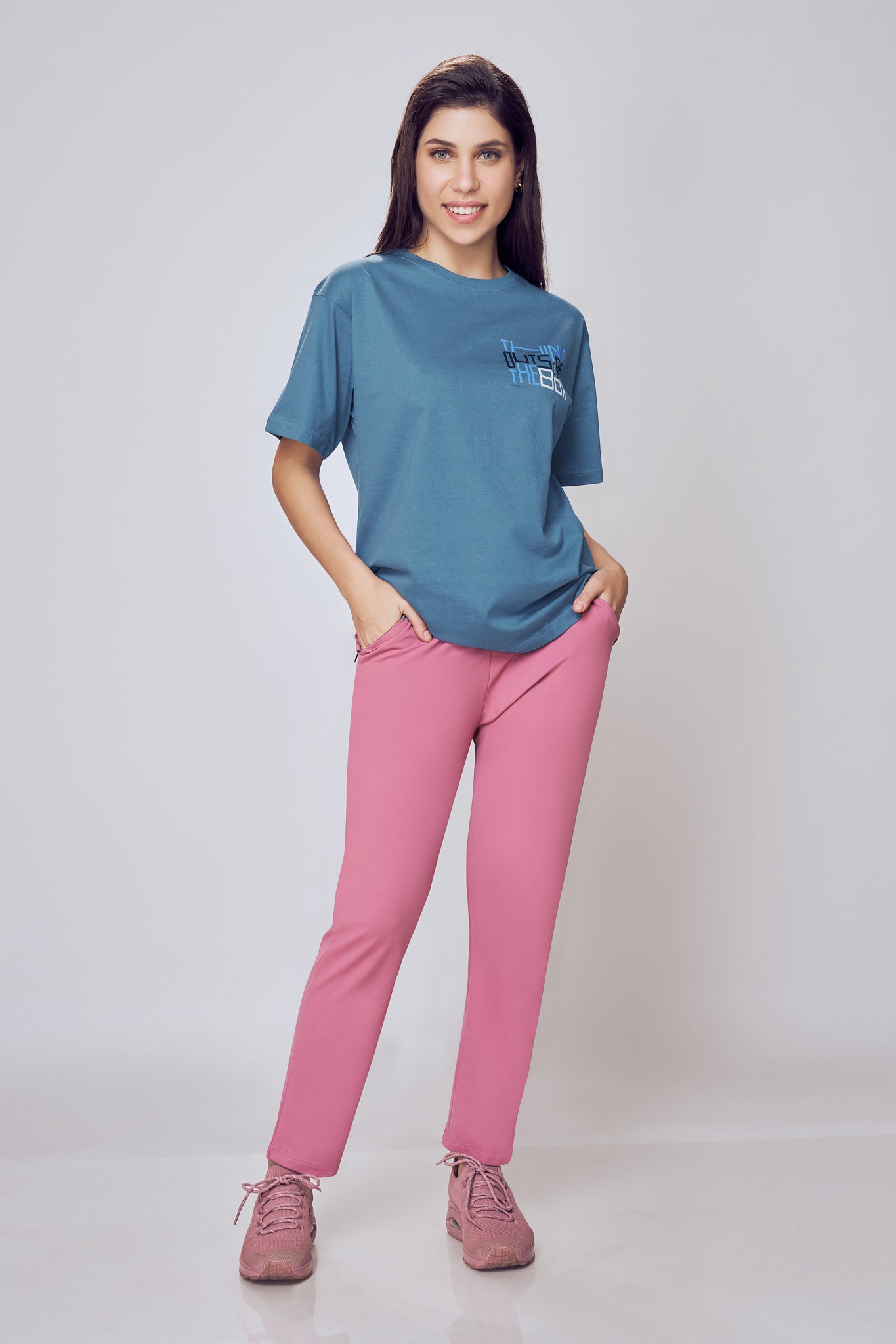 Breathable Oversized T-Shirt Women Air Force Blue – Lango