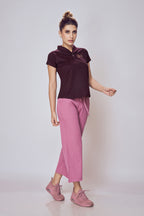 Lango Polo Neck Cotton T-Shirt for Women – Wine
