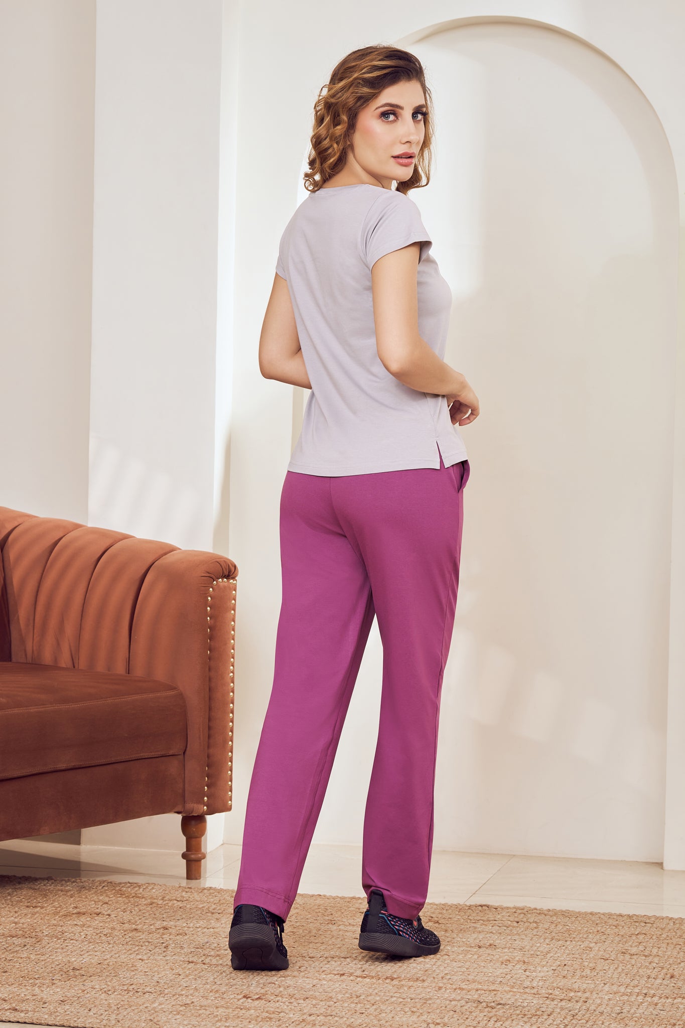 Regular Fit Track Pants Women Red Violet – Lango