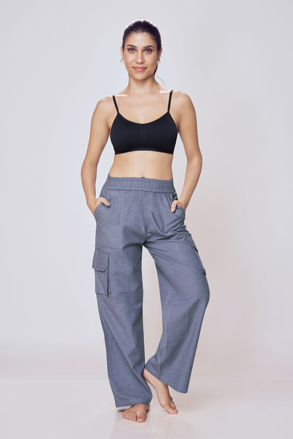 Women wearing Lango Relaxed Fit Cargo Pants casual wear