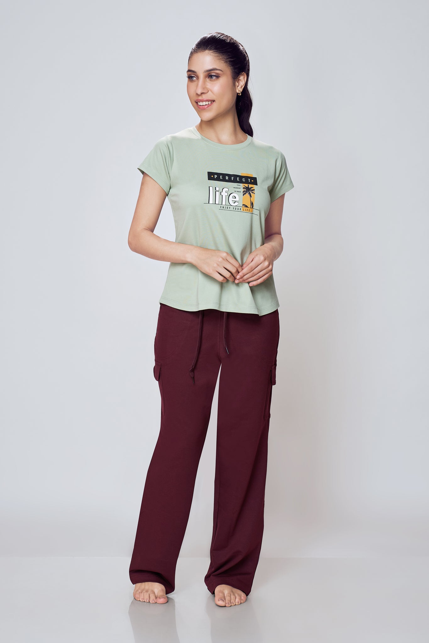 Soft Cotton Printed Tee Women Pista – Lango