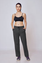 Stretch Track Pants Women Dark Grey Regular Fit – Lango