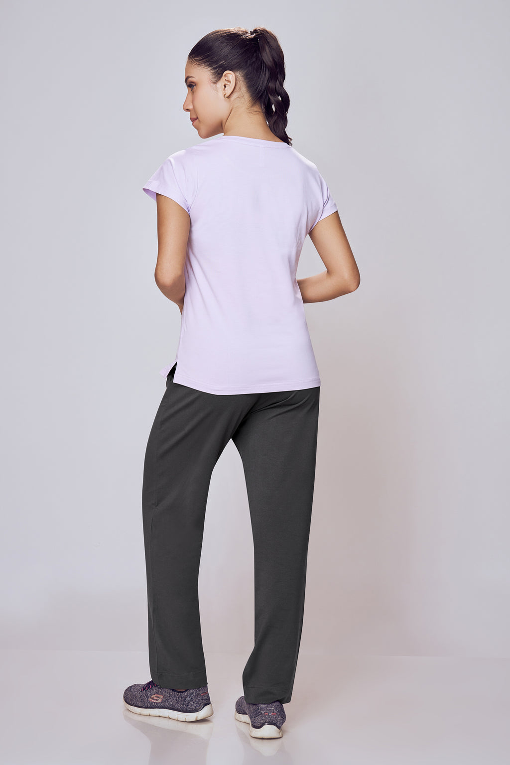 Stretch Track Pants Women Dark Grey Regular Fit – Lango