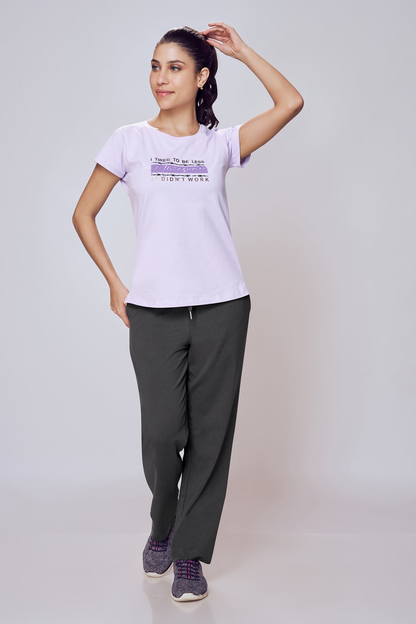 Stretch Track Pants Women Dark Grey Regular Fit – Lango