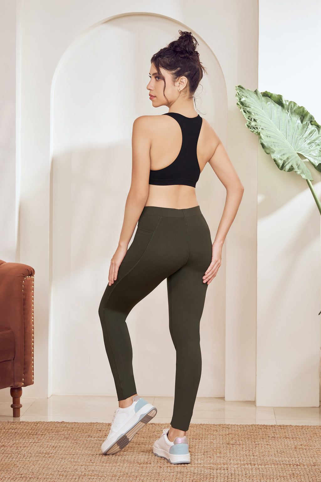 Stretchable Dry Fit Gym Track Pants Women Olive – Lango