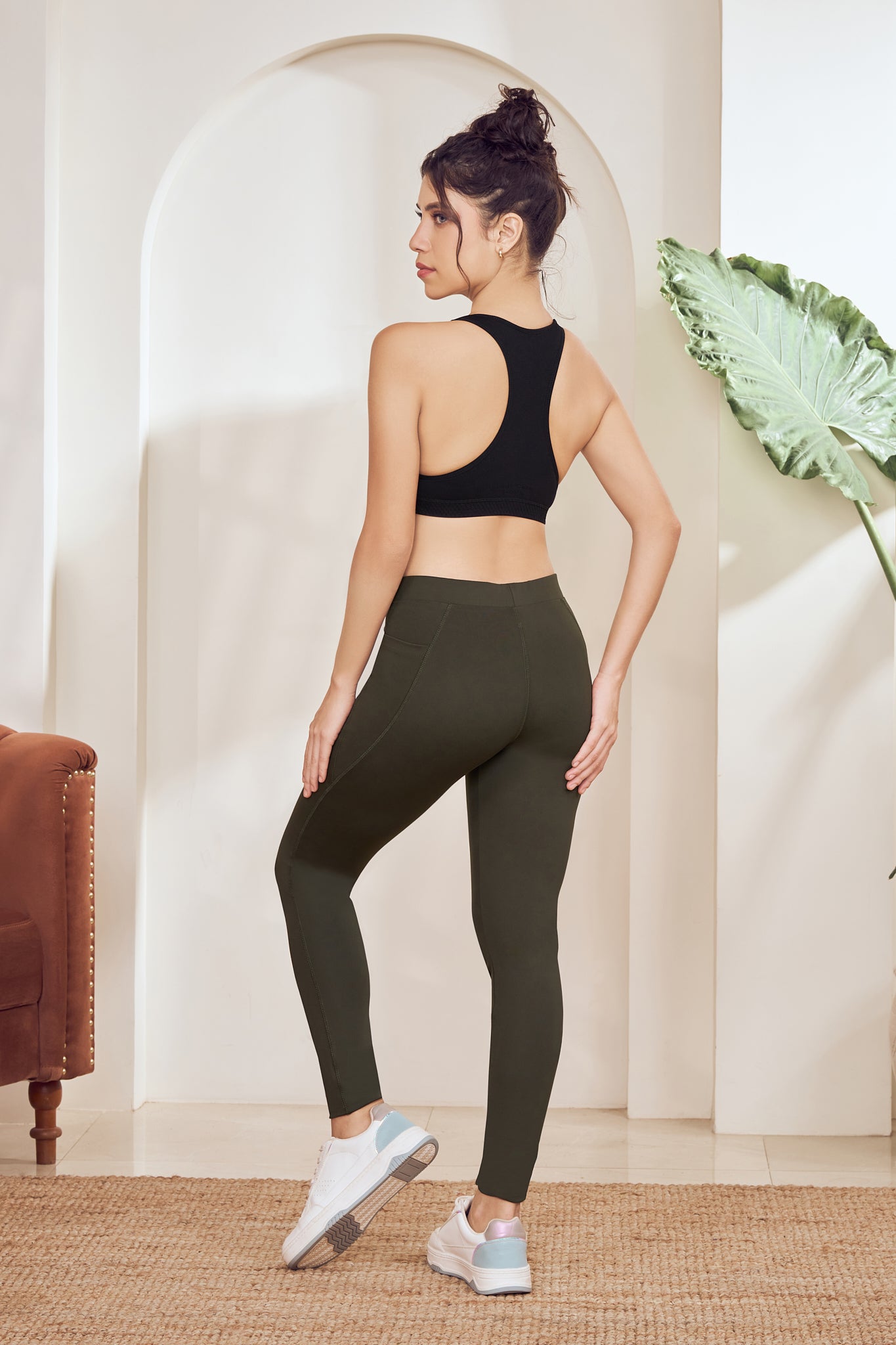 Stretchable Dry Fit Gym Track Pants Women Olive – Lango