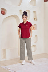 Cozy Polo Neck Cotton Tee