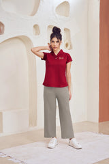 Cozy Polo Neck Cotton Tee