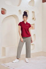 Cozy Polo Neck Cotton Tee