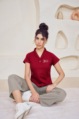 Cozy Polo Neck Cotton Tee