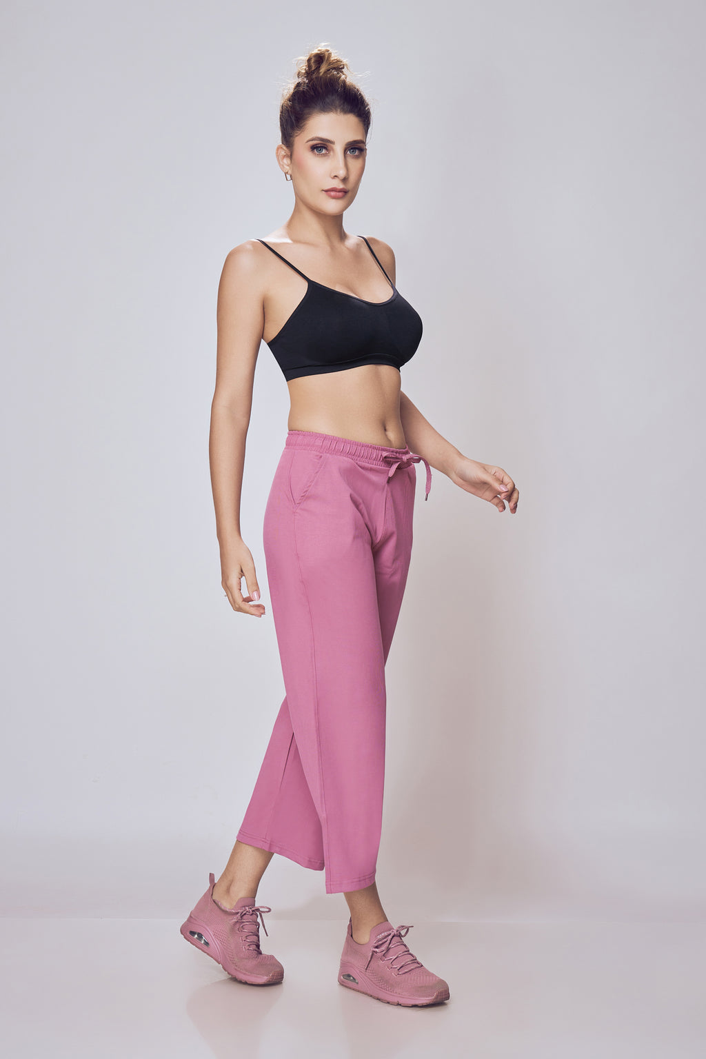 Wide Leg Ankle Pants Dusty Pink Women – Lango