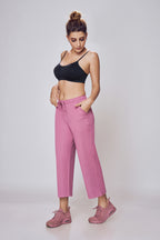 Wide Leg Ankle Pants Dusty Pink Women – Lango