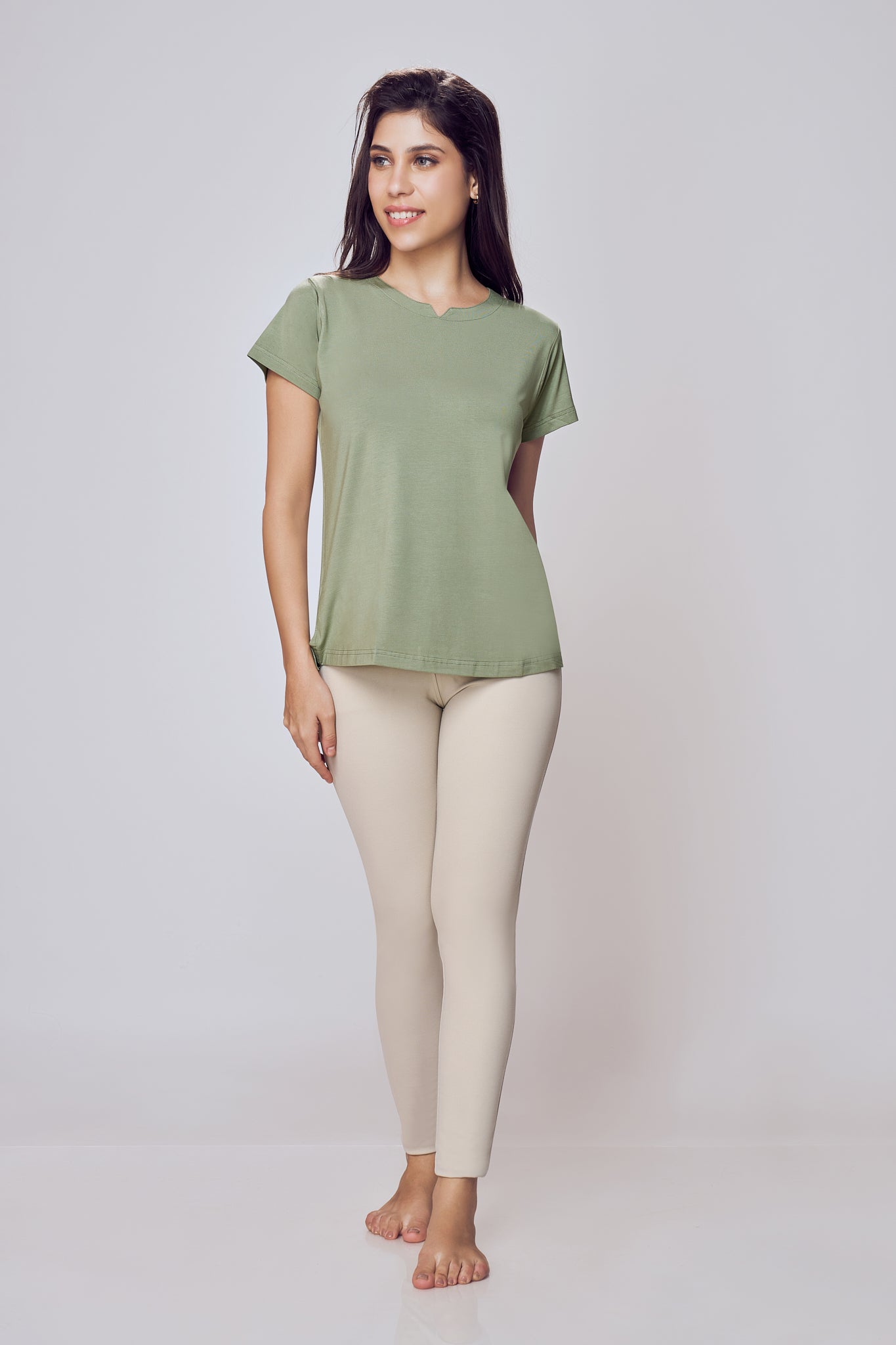 Women wearing Lango Cosy Cotton T-Shirt for Everyday Casual Wear