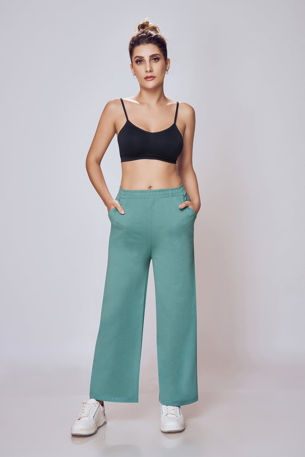 Women wearing Lango Cosy Flared Track Pants casual yoga wear