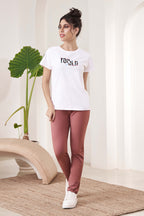 Women wearing Lango High-Low T-Shirt with leggings casual wear