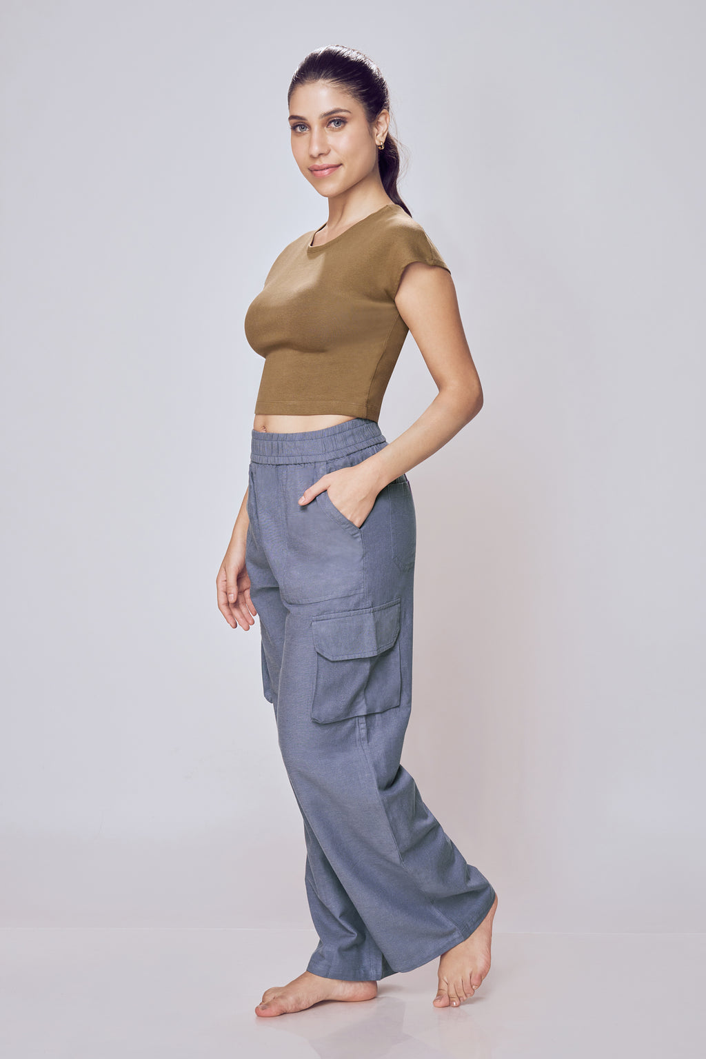 Women wearing Lango Relaxed Fit Cargo Pants casual wear