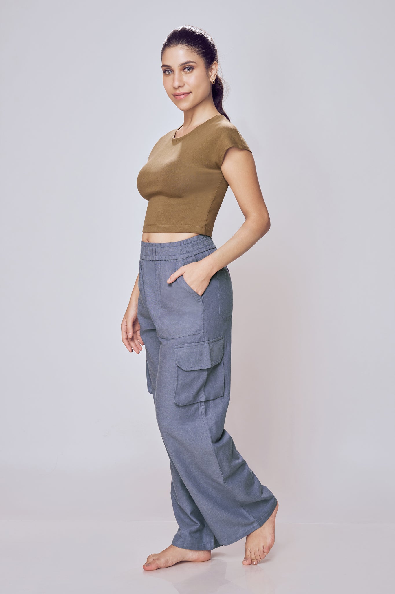 Women wearing Lango Relaxed Fit Cargo Pants casual wear
