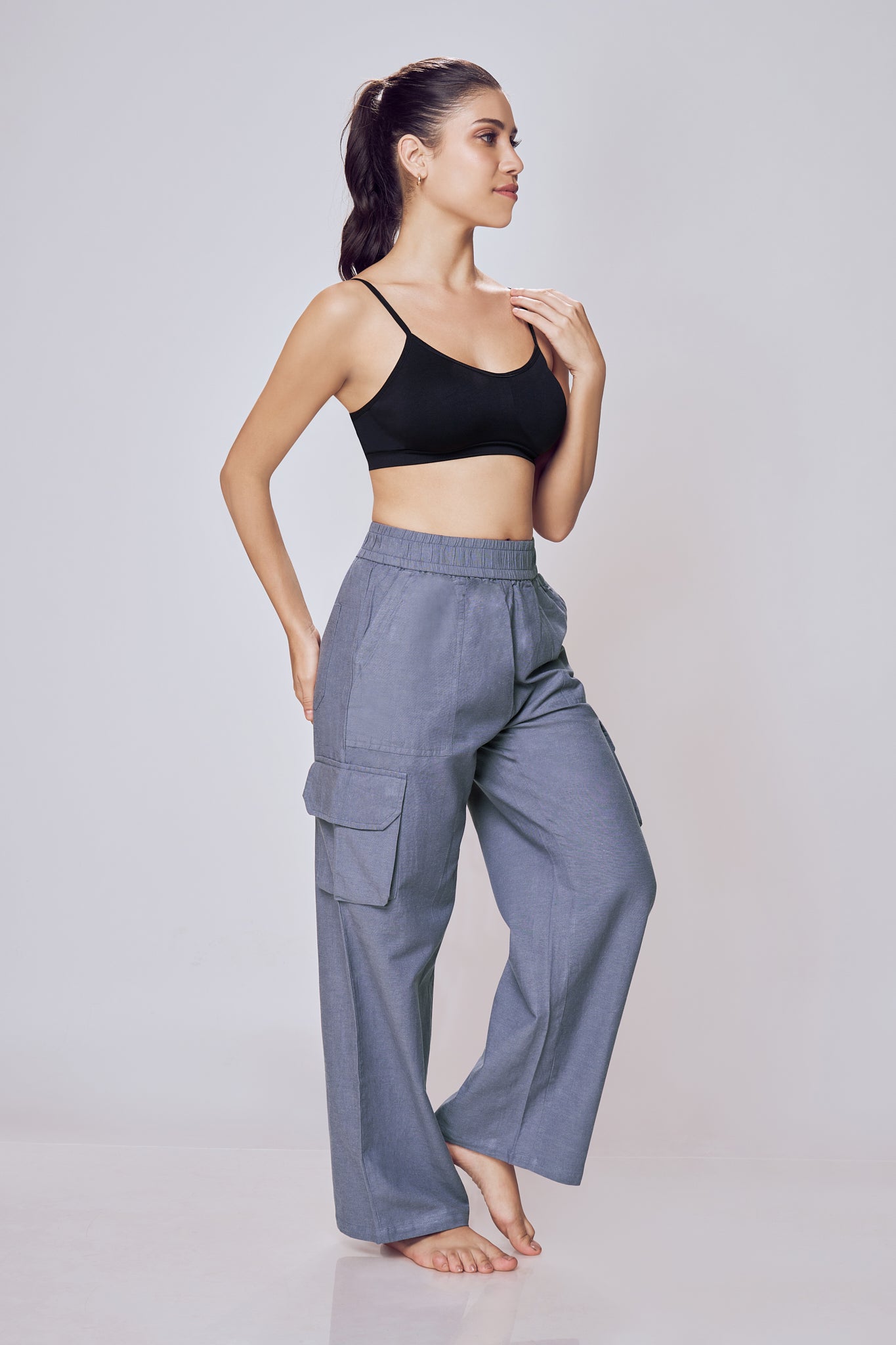 Women wearing Lango Relaxed Fit Cargo Pants casual wear