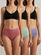 High Rise Full Coverage Cotton Elastane Hipster Bharti - Assorted (Pack of 3)