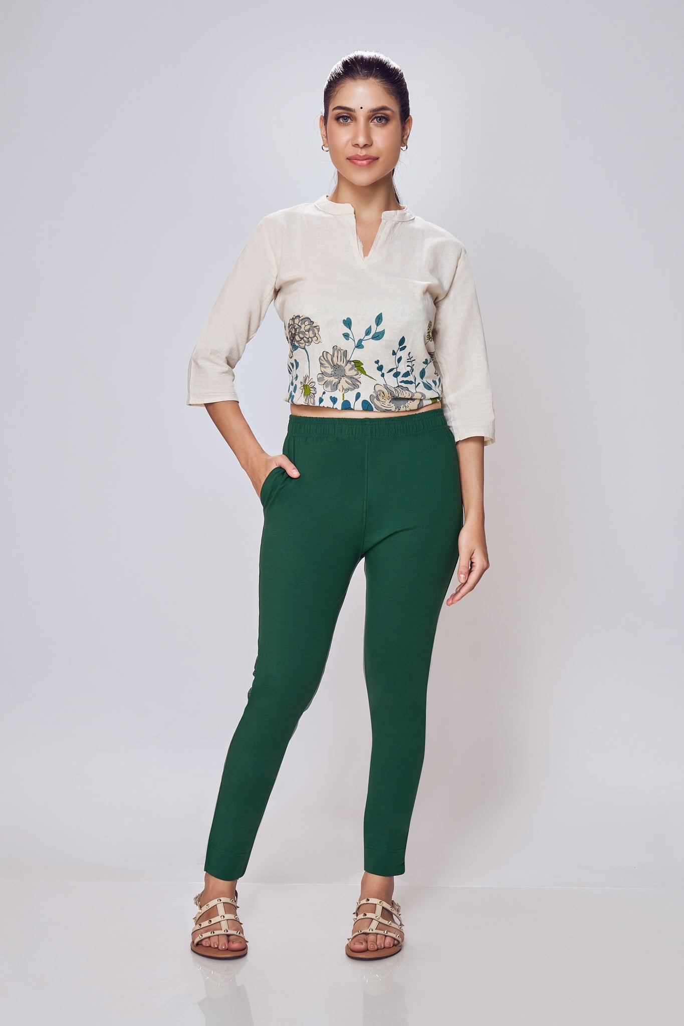 Lango Ultimate Kurti Pants for Women – Dark Green