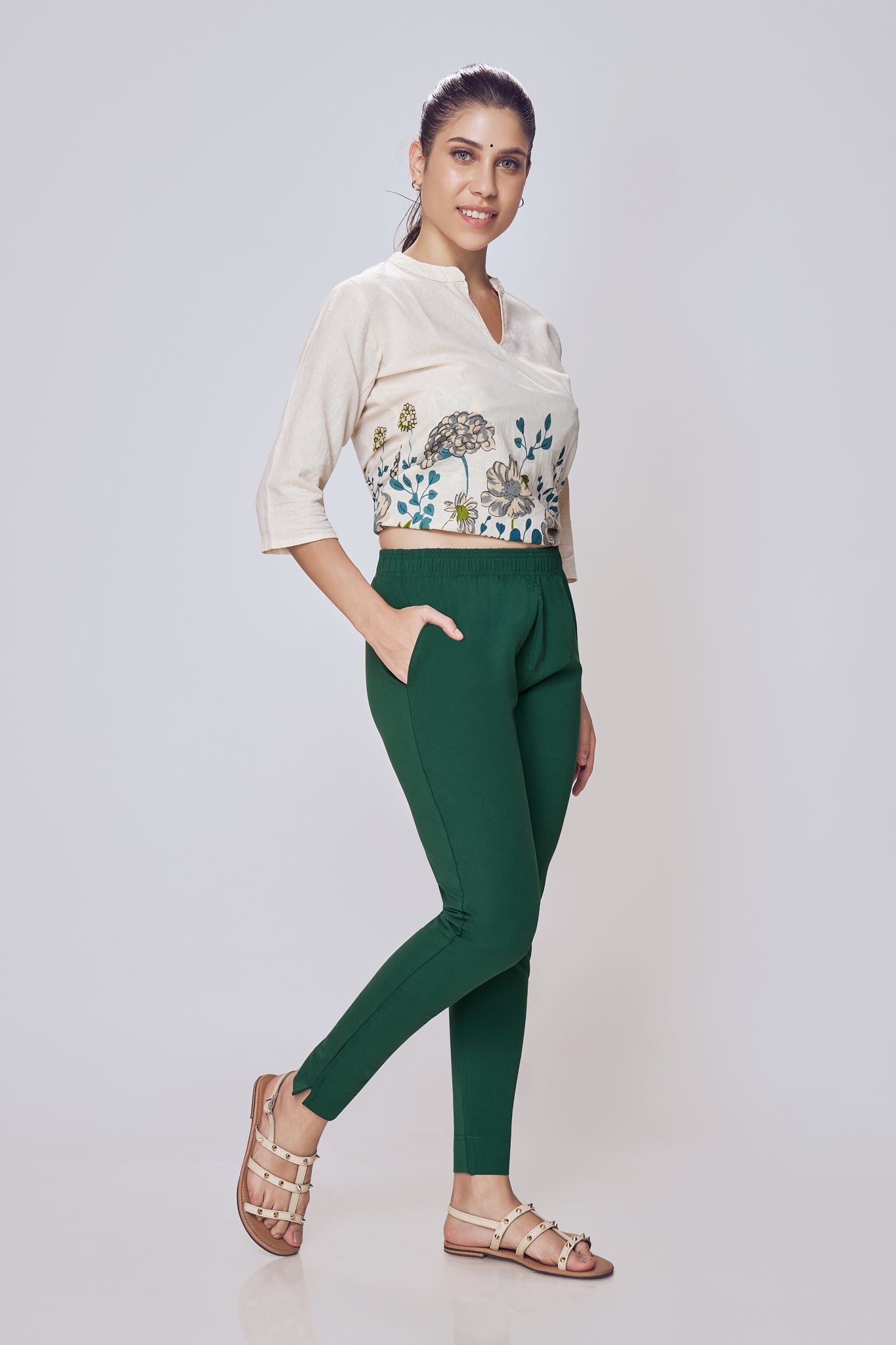 Lango Ultimate Kurti Pants for Women – Dark Green