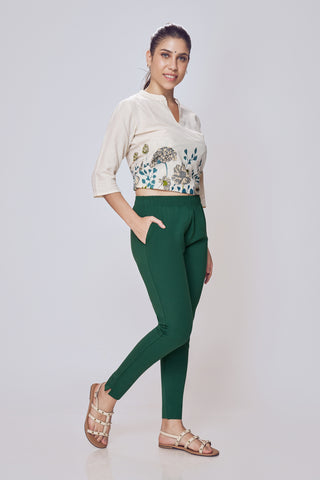 Lango Ultimate Kurti Pants for Women – Dark Green