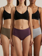 High Rise Full Coverage Cotton Elastane Hipster With Soft Waistband Sunayna - Assorted (Pack of 3)